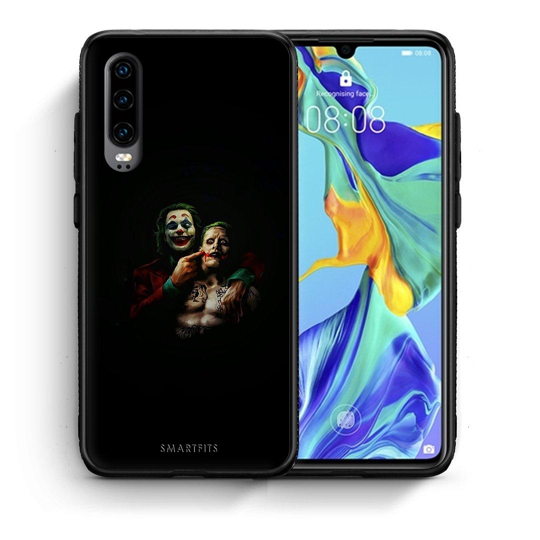Θήκη Huawei P30 Clown Hero από τη Smartfits με σχέδιο στο πίσω μέρος και μαύρο περίβλημα | Huawei P30 Clown Hero case with colorful back and black bezels
