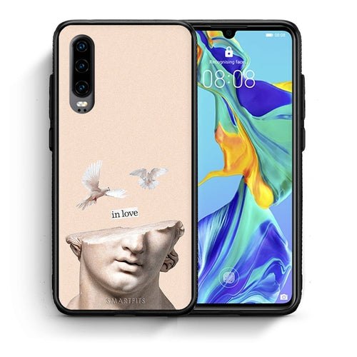 Θήκη Huawei P30 In Love από τη Smartfits με σχέδιο στο πίσω μέρος και μαύρο περίβλημα | Huawei P30 In Love case with colorful back and black bezels