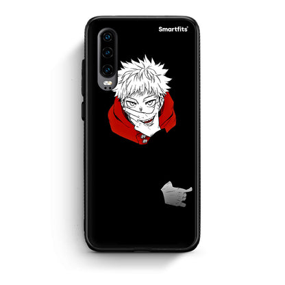 Huawei P30 Itadori Anime θήκη από τη Smartfits με σχέδιο στο πίσω μέρος και μαύρο περίβλημα | Smartphone case with colorful back and black bezels by Smartfits