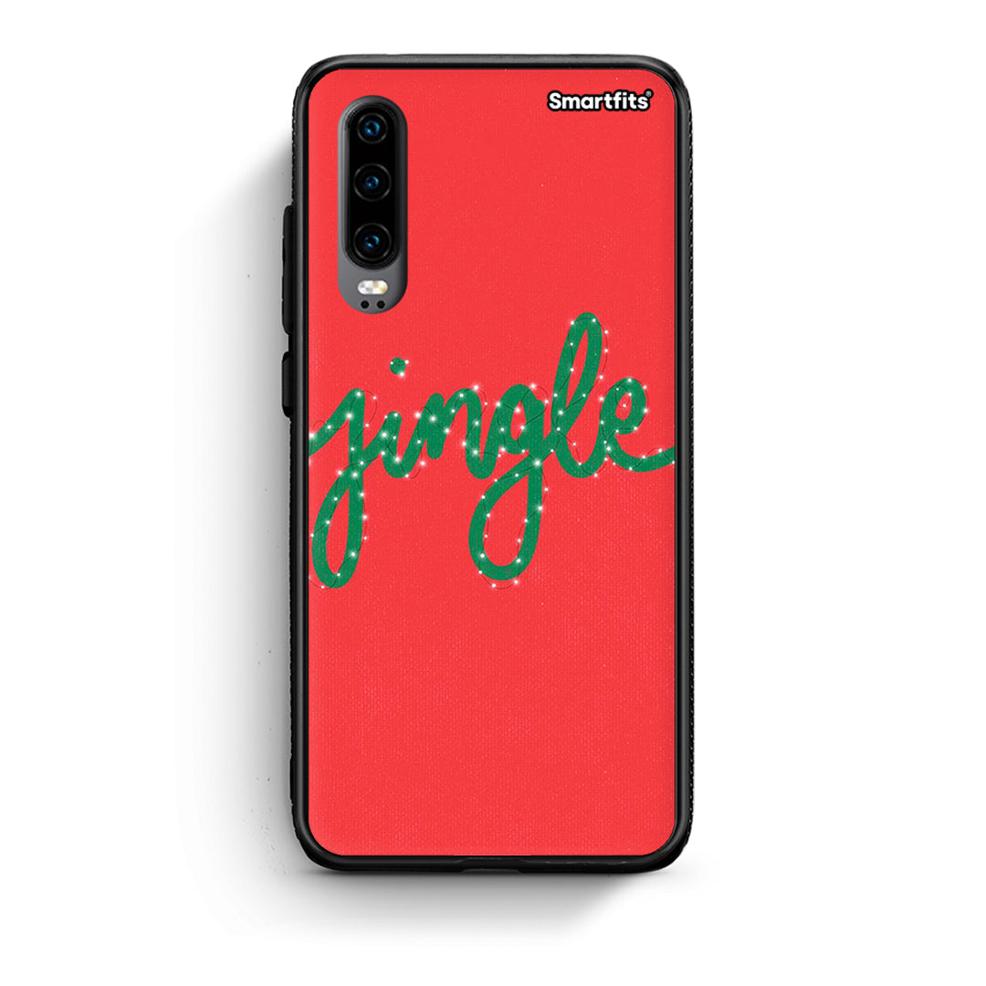 Huawei P30 Jingle Xmas θήκη από τη Smartfits με σχέδιο στο πίσω μέρος και μαύρο περίβλημα | Smartphone case with colorful back and black bezels by Smartfits