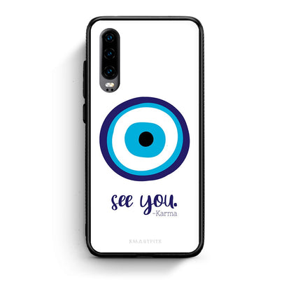 Huawei P30 Karma Says θήκη από τη Smartfits με σχέδιο στο πίσω μέρος και μαύρο περίβλημα | Smartphone case with colorful back and black bezels by Smartfits