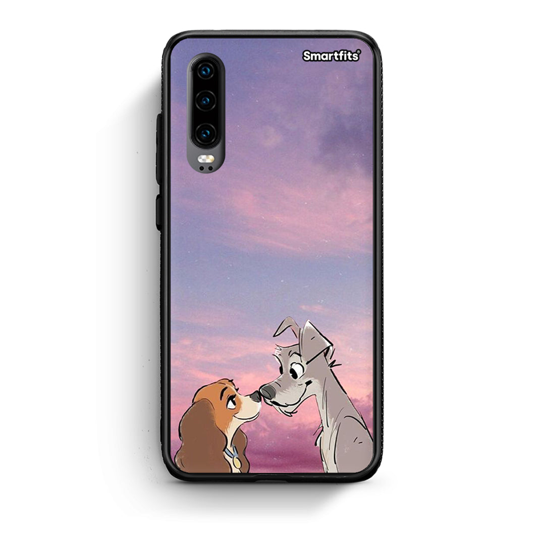 Huawei P30 Lady And Tramp θήκη από τη Smartfits με σχέδιο στο πίσω μέρος και μαύρο περίβλημα | Smartphone case with colorful back and black bezels by Smartfits
