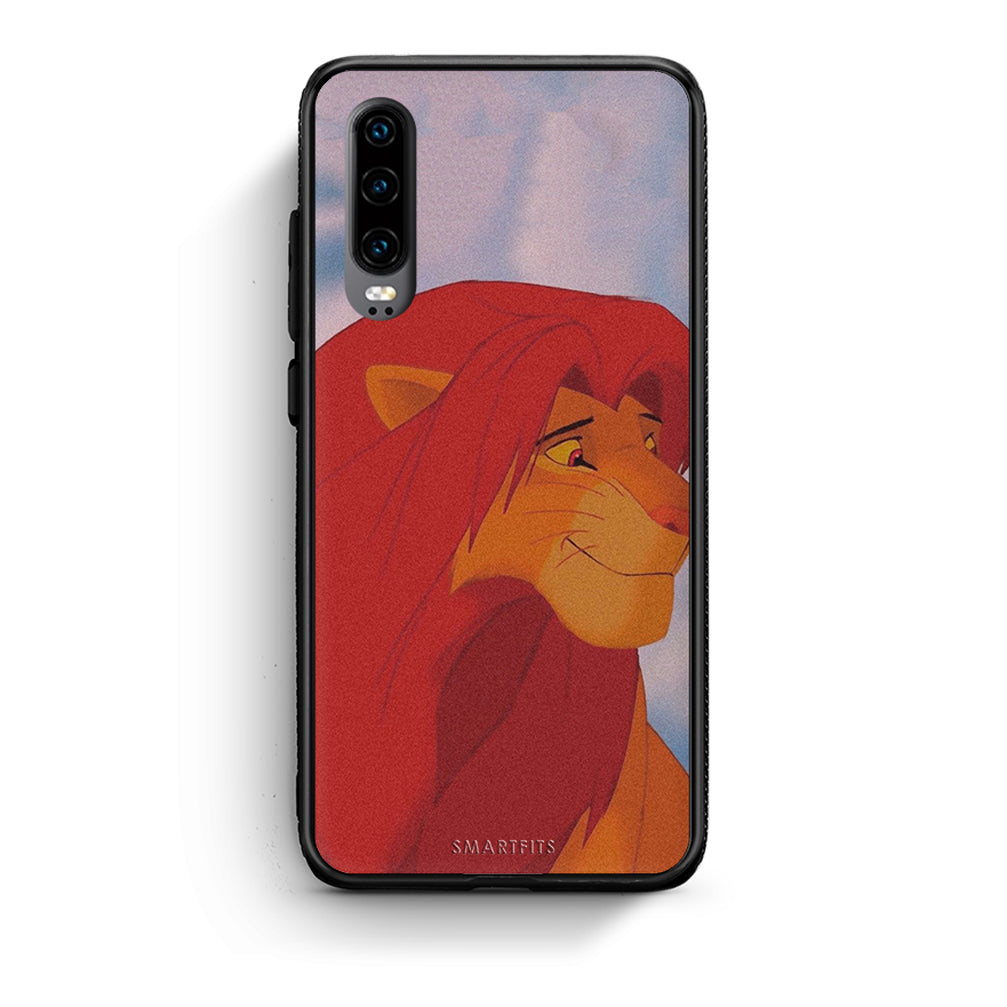 Huawei P30 Lion Love 1 Θήκη Αγίου Βαλεντίνου από τη Smartfits με σχέδιο στο πίσω μέρος και μαύρο περίβλημα | Smartphone case with colorful back and black bezels by Smartfits