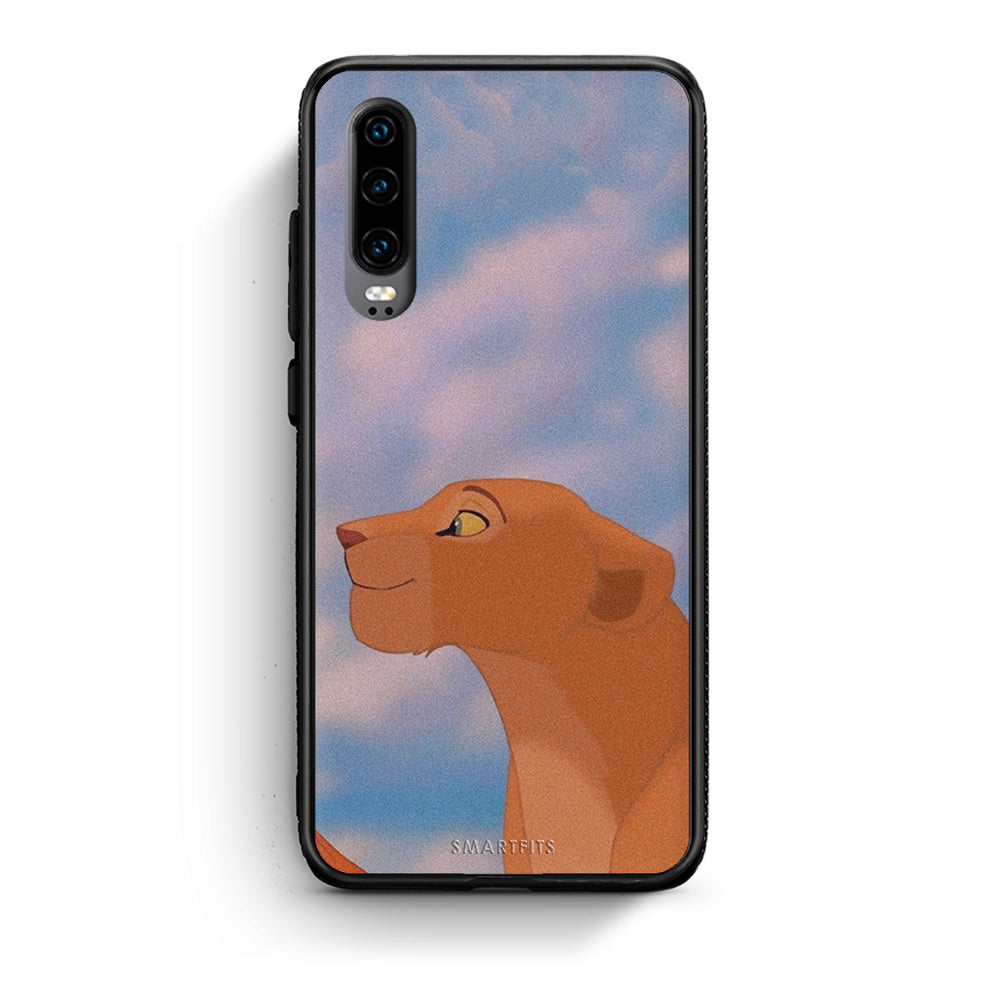 Huawei P30 Lion Love 2 Θήκη Αγίου Βαλεντίνου από τη Smartfits με σχέδιο στο πίσω μέρος και μαύρο περίβλημα | Smartphone case with colorful back and black bezels by Smartfits