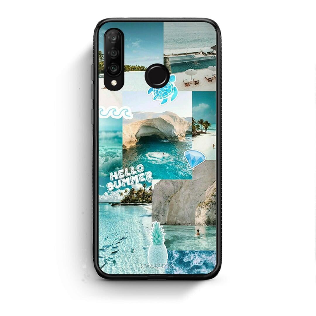 Huawei P30 Lite Aesthetic Summer Θήκη από τη Smartfits με σχέδιο στο πίσω μέρος και μαύρο περίβλημα | Smartphone case with colorful back and black bezels by Smartfits