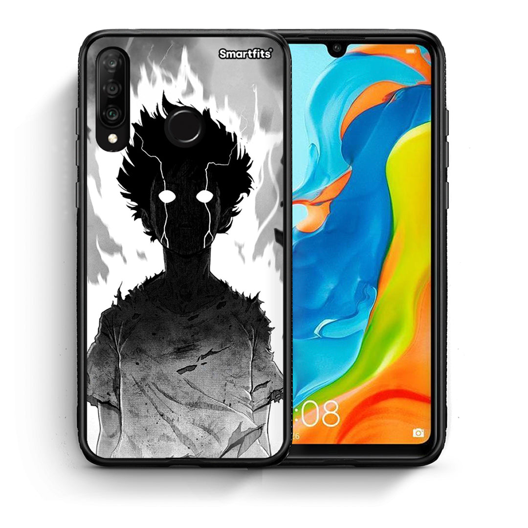 Θήκη Huawei P30 Lite Anime Boy από τη Smartfits με σχέδιο στο πίσω μέρος και μαύρο περίβλημα | Huawei P30 Lite Anime Boy case with colorful back and black bezels