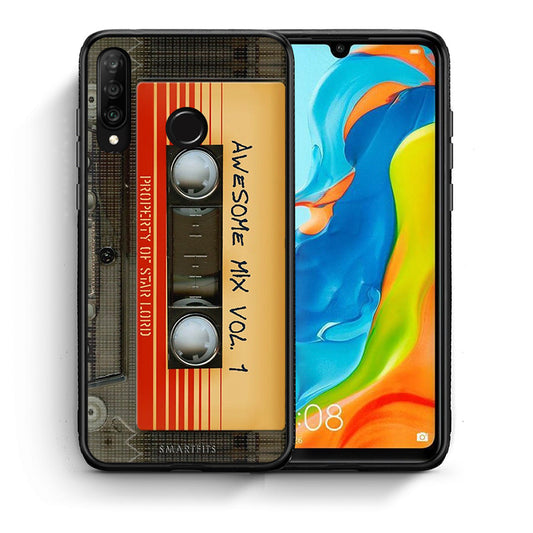 Θήκη Huawei P30 Lite Awesome Mix από τη Smartfits με σχέδιο στο πίσω μέρος και μαύρο περίβλημα | Huawei P30 Lite Awesome Mix case with colorful back and black bezels