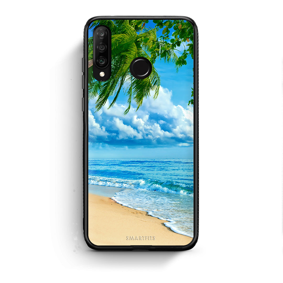 Huawei P30 Lite Beautiful Beach θήκη από τη Smartfits με σχέδιο στο πίσω μέρος και μαύρο περίβλημα | Smartphone case with colorful back and black bezels by Smartfits