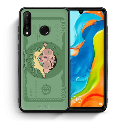 Θήκη Αγίου Βαλεντίνου Huawei P30 Lite Big Money από τη Smartfits με σχέδιο στο πίσω μέρος και μαύρο περίβλημα | Huawei P30 Lite Big Money case with colorful back and black bezels