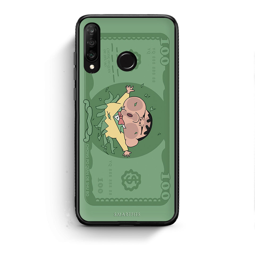 Huawei P30 Lite Big Money Θήκη Αγίου Βαλεντίνου από τη Smartfits με σχέδιο στο πίσω μέρος και μαύρο περίβλημα | Smartphone case with colorful back and black bezels by Smartfits