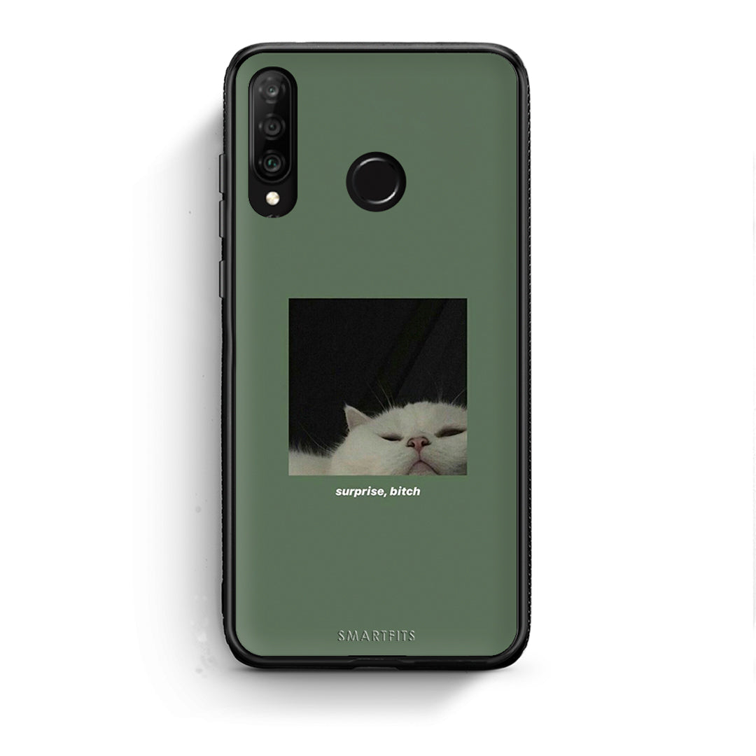 Huawei P30 Lite Bitch Surprise θήκη από τη Smartfits με σχέδιο στο πίσω μέρος και μαύρο περίβλημα | Smartphone case with colorful back and black bezels by Smartfits