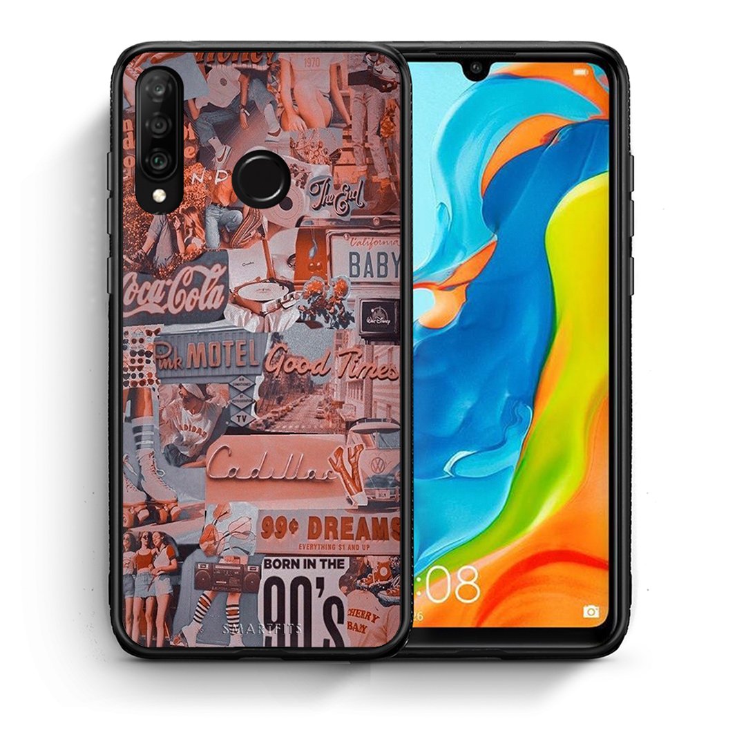 Θήκη Huawei P30 Lite Born In 90s από τη Smartfits με σχέδιο στο πίσω μέρος και μαύρο περίβλημα | Huawei P30 Lite Born In 90s case with colorful back and black bezels