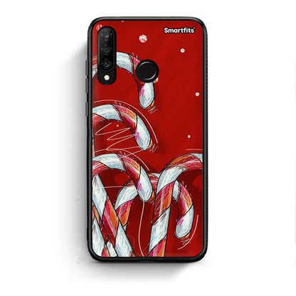 Huawei P30 Lite Candy Cane θήκη από τη Smartfits με σχέδιο στο πίσω μέρος και μαύρο περίβλημα | Smartphone case with colorful back and black bezels by Smartfits