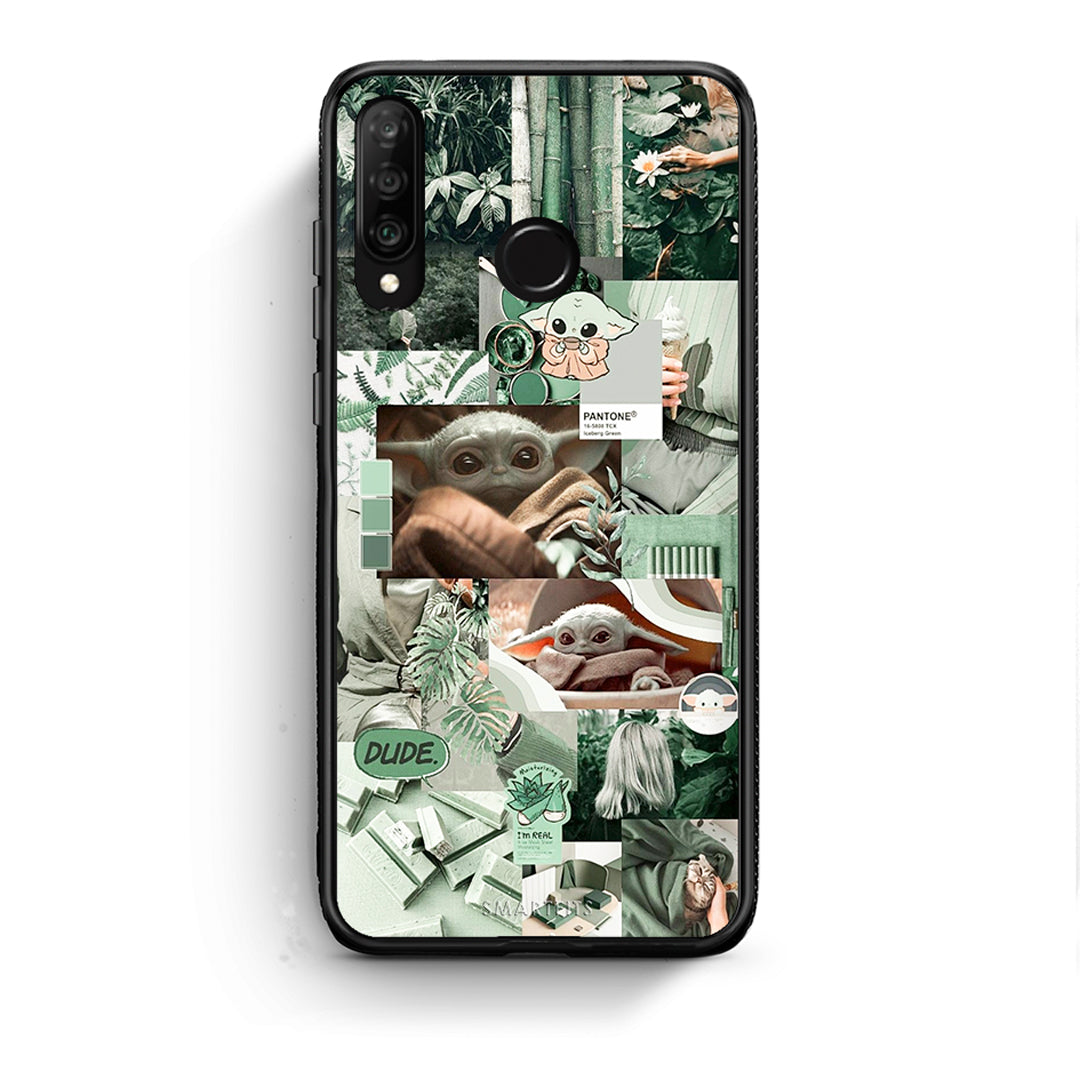 Huawei P30 Lite Collage Dude Θήκη Αγίου Βαλεντίνου από τη Smartfits με σχέδιο στο πίσω μέρος και μαύρο περίβλημα | Smartphone case with colorful back and black bezels by Smartfits