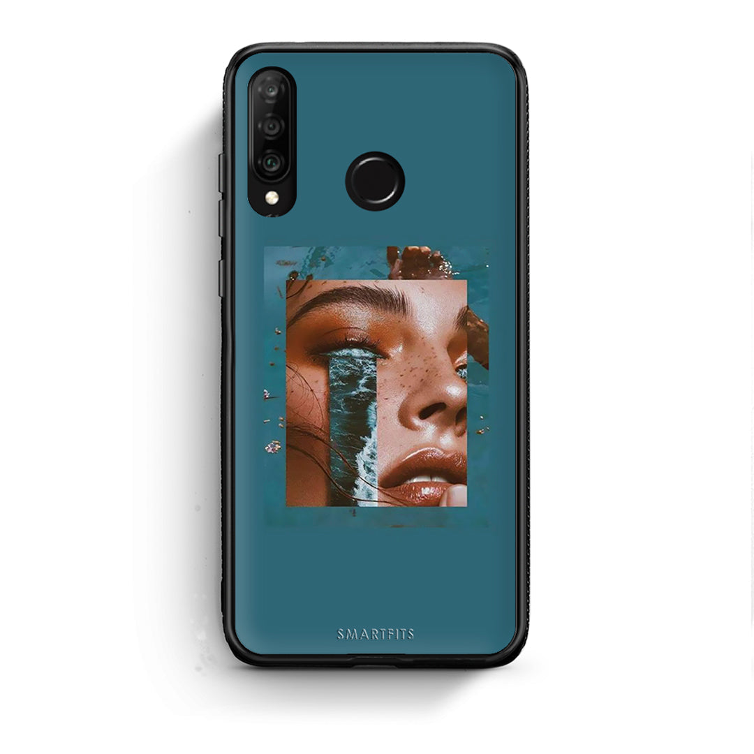 Huawei P30 Lite Cry An Ocean θήκη από τη Smartfits με σχέδιο στο πίσω μέρος και μαύρο περίβλημα | Smartphone case with colorful back and black bezels by Smartfits