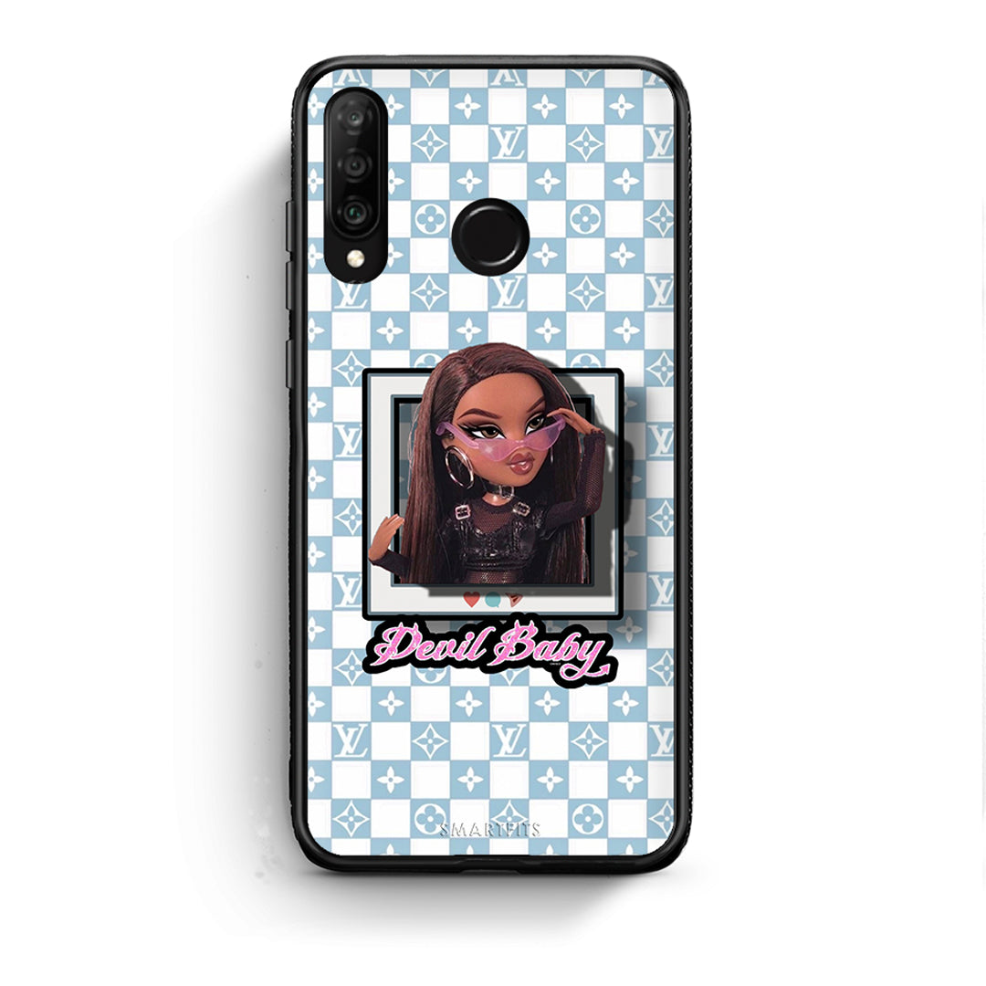 Huawei P30 Lite Devil Baby Θήκη Αγίου Βαλεντίνου από τη Smartfits με σχέδιο στο πίσω μέρος και μαύρο περίβλημα | Smartphone case with colorful back and black bezels by Smartfits