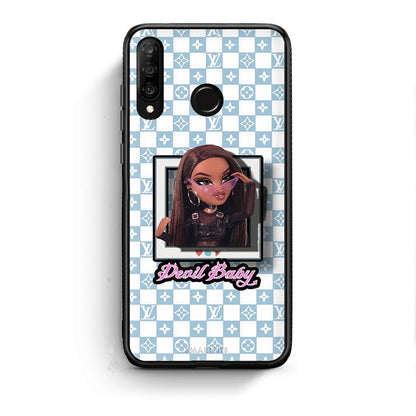 Huawei P30 Lite Devil Baby Θήκη Αγίου Βαλεντίνου από τη Smartfits με σχέδιο στο πίσω μέρος και μαύρο περίβλημα | Smartphone case with colorful back and black bezels by Smartfits