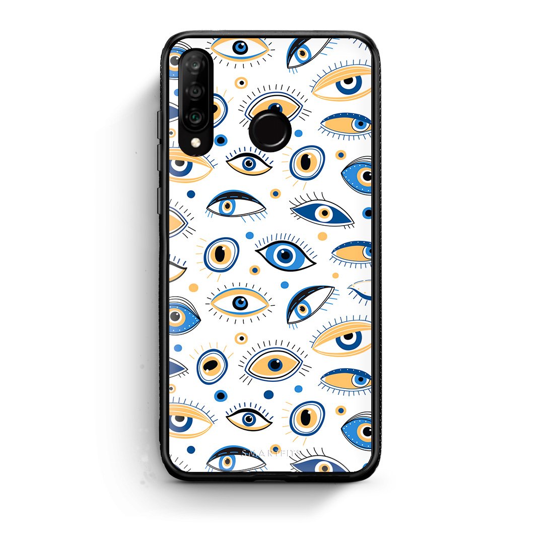 Huawei P30 Lite Ftou Ftou θήκη από τη Smartfits με σχέδιο στο πίσω μέρος και μαύρο περίβλημα | Smartphone case with colorful back and black bezels by Smartfits