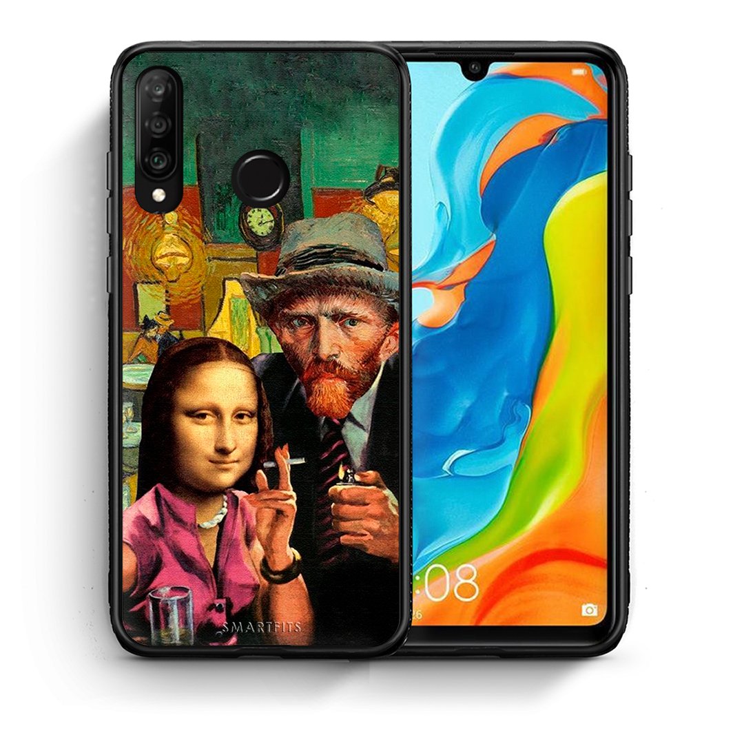 Θήκη Huawei P30 Lite Funny Art από τη Smartfits με σχέδιο στο πίσω μέρος και μαύρο περίβλημα | Huawei P30 Lite Funny Art case with colorful back and black bezels