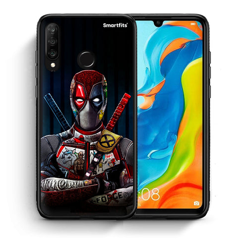 Θήκη Huawei P30 Lite Funny Guy από τη Smartfits με σχέδιο στο πίσω μέρος και μαύρο περίβλημα | Huawei P30 Lite Funny Guy case with colorful back and black bezels