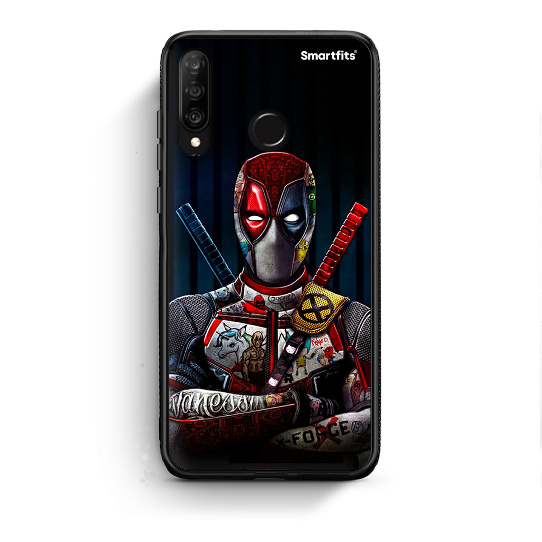 Huawei P30 Lite Funny Guy θήκη από τη Smartfits με σχέδιο στο πίσω μέρος και μαύρο περίβλημα | Smartphone case with colorful back and black bezels by Smartfits