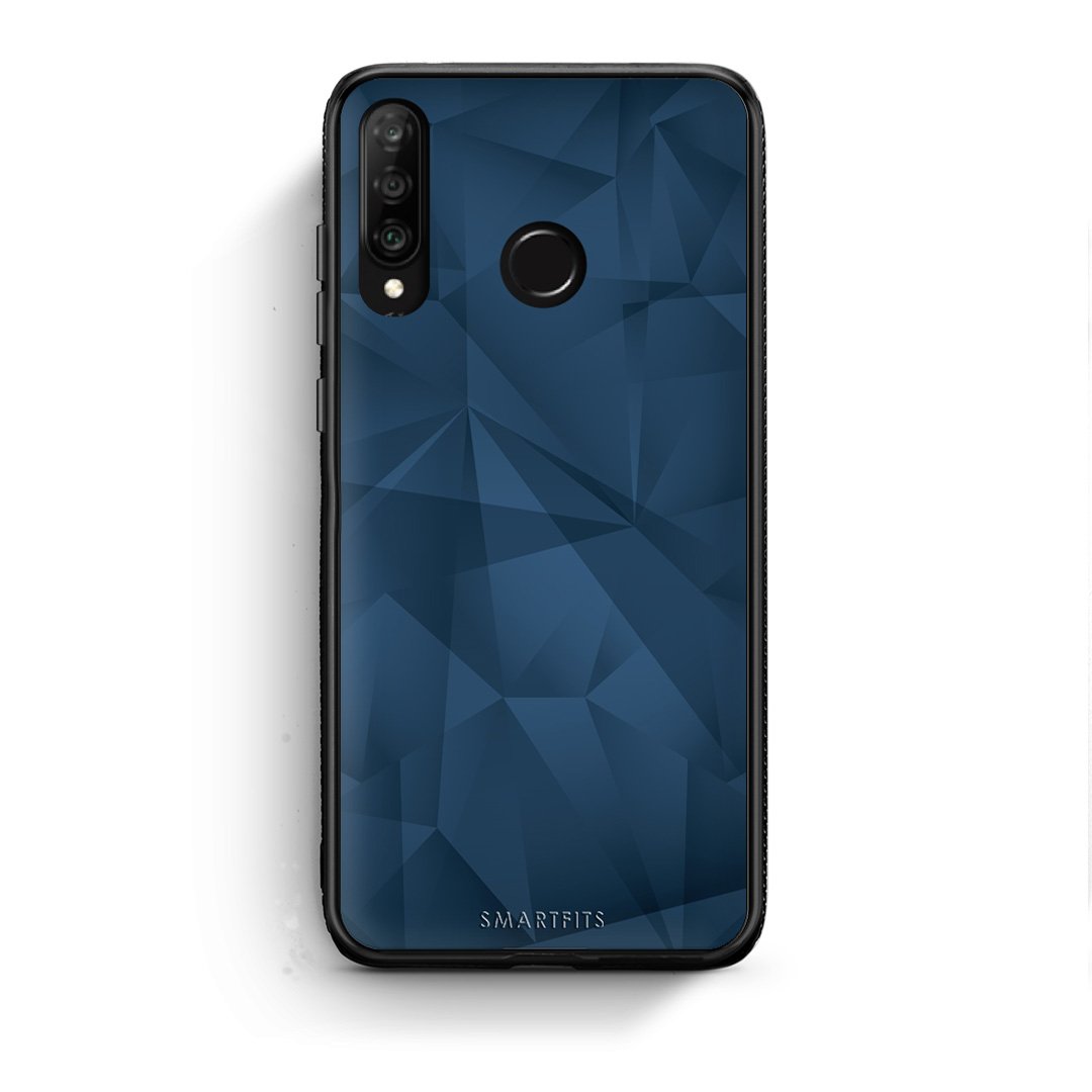 39 - Huawei P30 Lite  Blue Abstract Geometric case, cover, bumper