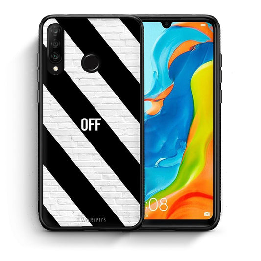 Θήκη Huawei P30 Lite Get Off από τη Smartfits με σχέδιο στο πίσω μέρος και μαύρο περίβλημα | Huawei P30 Lite Get Off case with colorful back and black bezels
