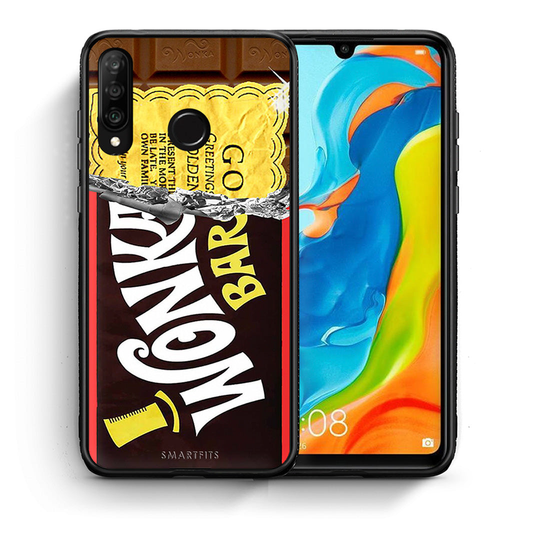 Θήκη Huawei P30 Lite Golden Ticket από τη Smartfits με σχέδιο στο πίσω μέρος και μαύρο περίβλημα | Huawei P30 Lite Golden Ticket case with colorful back and black bezels