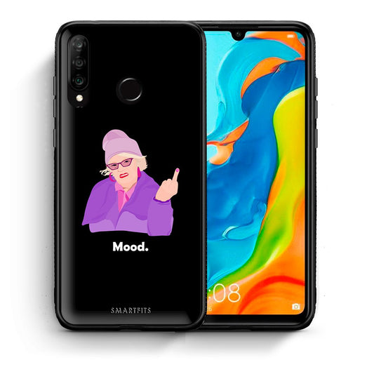 Θήκη Huawei P30 Lite Grandma Mood Black από τη Smartfits με σχέδιο στο πίσω μέρος και μαύρο περίβλημα | Huawei P30 Lite Grandma Mood Black case with colorful back and black bezels