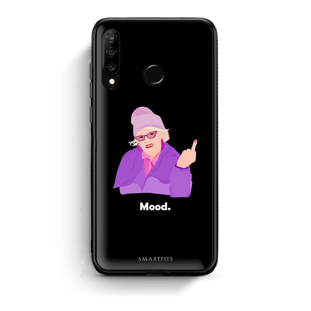 Huawei P30 Lite Grandma Mood Black θήκη από τη Smartfits με σχέδιο στο πίσω μέρος και μαύρο περίβλημα | Smartphone case with colorful back and black bezels by Smartfits
