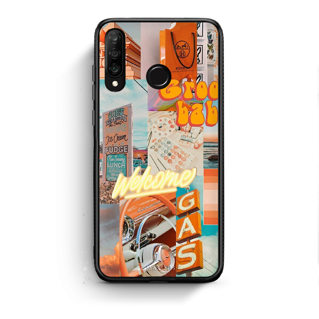 Huawei P30 Lite Groovy Babe Θήκη Αγίου Βαλεντίνου από τη Smartfits με σχέδιο στο πίσω μέρος και μαύρο περίβλημα | Smartphone case with colorful back and black bezels by Smartfits