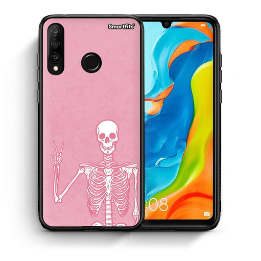 Θήκη Huawei P30 Lite Halloween Motivation από τη Smartfits με σχέδιο στο πίσω μέρος και μαύρο περίβλημα | Huawei P30 Lite Halloween Motivation case with colorful back and black bezels