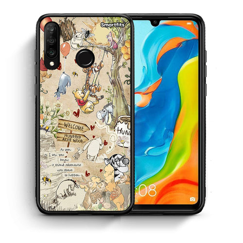 Θήκη Huawei P30 Lite Happy Friends από τη Smartfits με σχέδιο στο πίσω μέρος και μαύρο περίβλημα | Huawei P30 Lite Happy Friends case with colorful back and black bezels