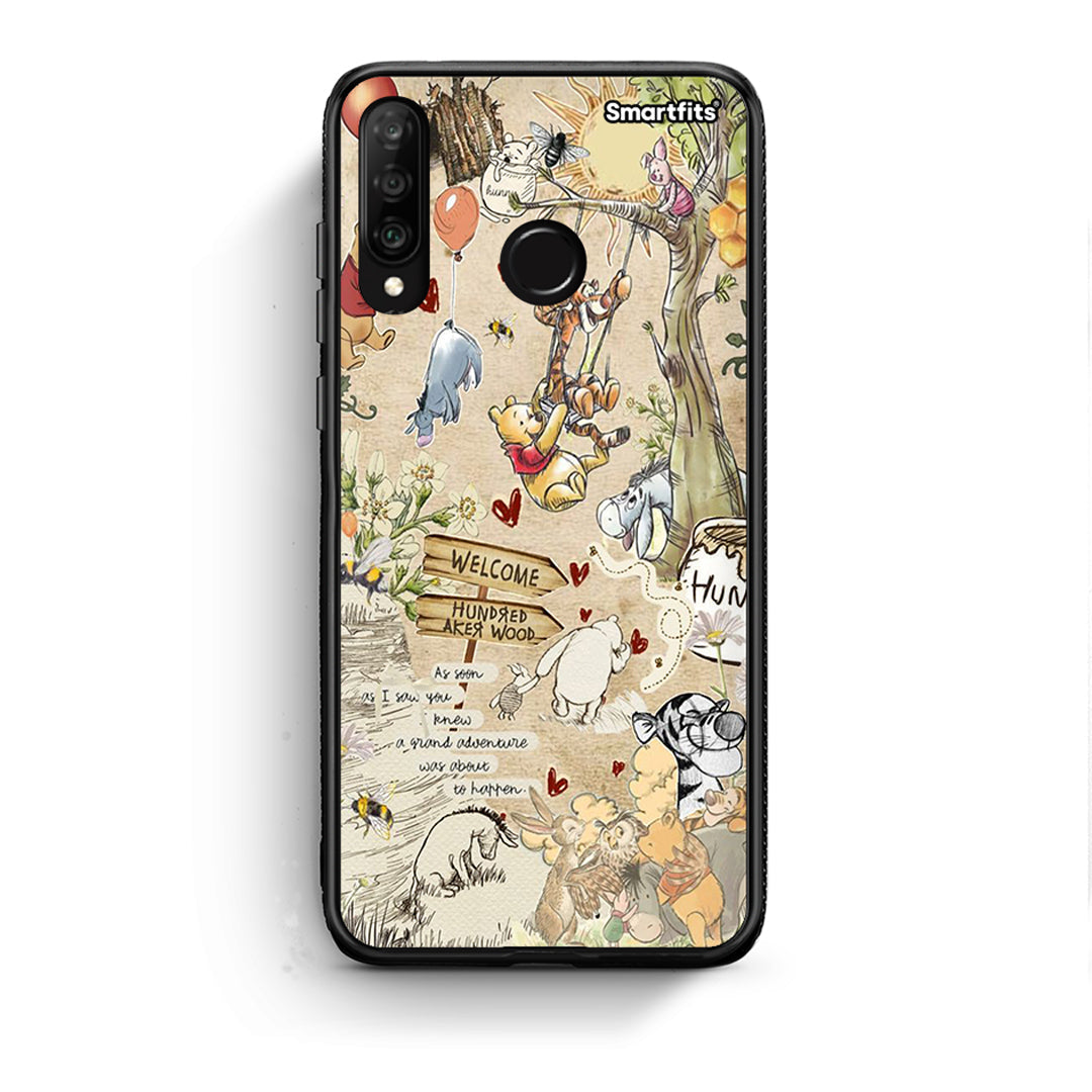 Huawei P30 Lite Happy Friends θήκη από τη Smartfits με σχέδιο στο πίσω μέρος και μαύρο περίβλημα | Smartphone case with colorful back and black bezels by Smartfits