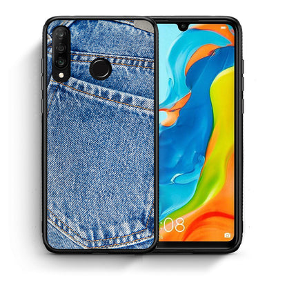 Θήκη Huawei P30 Lite Jeans Pocket από τη Smartfits με σχέδιο στο πίσω μέρος και μαύρο περίβλημα | Huawei P30 Lite Jeans Pocket case with colorful back and black bezels