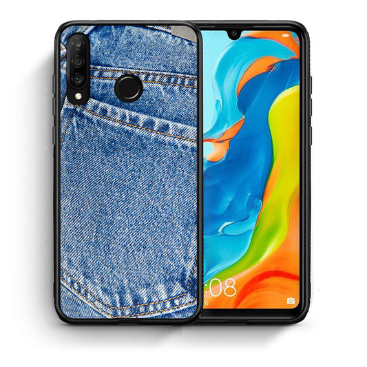 Θήκη Huawei P30 Lite Jeans Pocket από τη Smartfits με σχέδιο στο πίσω μέρος και μαύρο περίβλημα | Huawei P30 Lite Jeans Pocket case with colorful back and black bezels