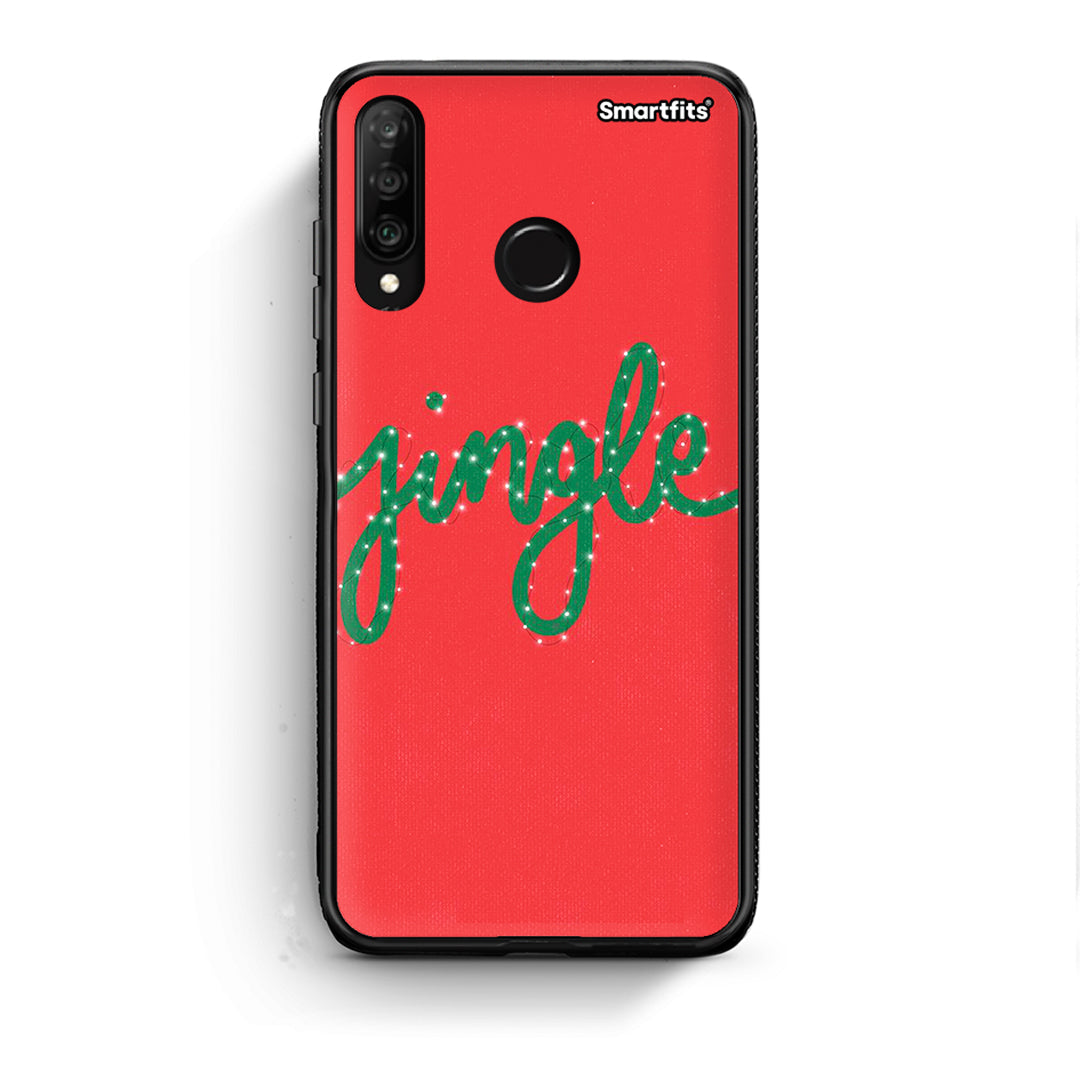 Huawei P30 Lite Jingle Xmas θήκη από τη Smartfits με σχέδιο στο πίσω μέρος και μαύρο περίβλημα | Smartphone case with colorful back and black bezels by Smartfits