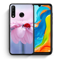 Thumbnail for Θήκη Huawei P30 Lite Ladybug Flower από τη Smartfits με σχέδιο στο πίσω μέρος και μαύρο περίβλημα | Huawei P30 Lite Ladybug Flower case with colorful back and black bezels