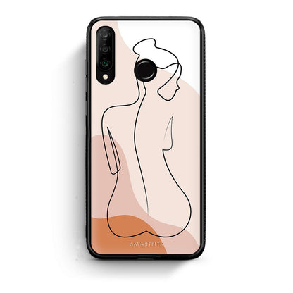 Huawei P30 Lite LineArt Woman θήκη από τη Smartfits με σχέδιο στο πίσω μέρος και μαύρο περίβλημα | Smartphone case with colorful back and black bezels by Smartfits