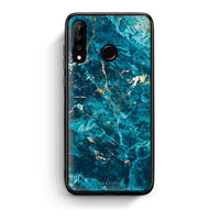Thumbnail for Huawei P30 Lite Marble Blue θήκη από τη Smartfits με σχέδιο στο πίσω μέρος και μαύρο περίβλημα | Smartphone case with colorful back and black bezels by Smartfits
