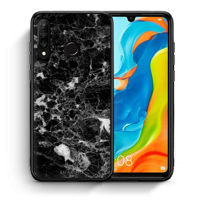 Θήκη Huawei P30 Lite Male Marble από τη Smartfits με σχέδιο στο πίσω μέρος και μαύρο περίβλημα | Huawei P30 Lite Male Marble case with colorful back and black bezels