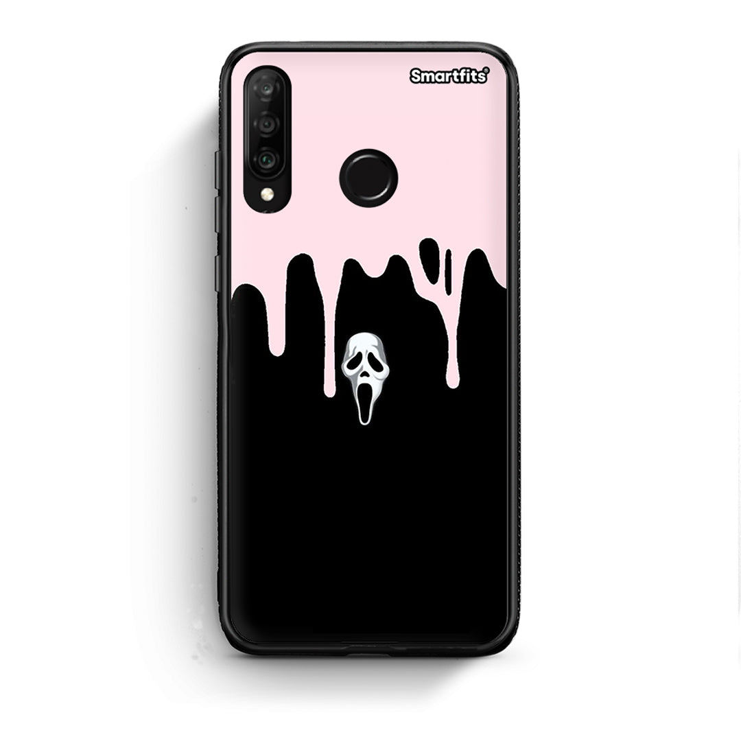 Huawei P30 Lite Melting Halloween Mask Θήκη από τη Smartfits με σχέδιο στο πίσω μέρος και μαύρο περίβλημα | Smartphone case with colorful back and black bezels by Smartfits