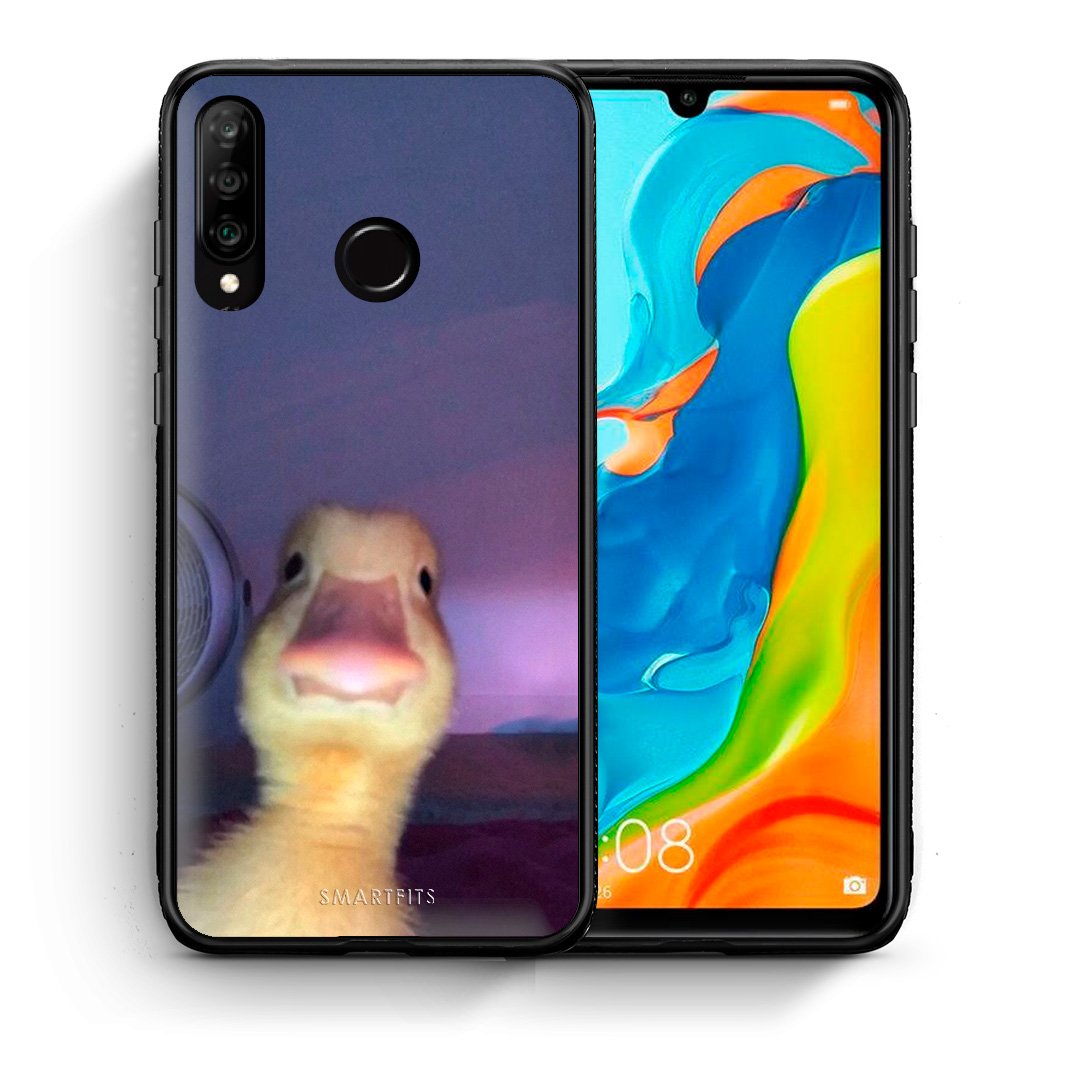 Θήκη Huawei P30 Lite Meme Duck από τη Smartfits με σχέδιο στο πίσω μέρος και μαύρο περίβλημα | Huawei P30 Lite Meme Duck case with colorful back and black bezels