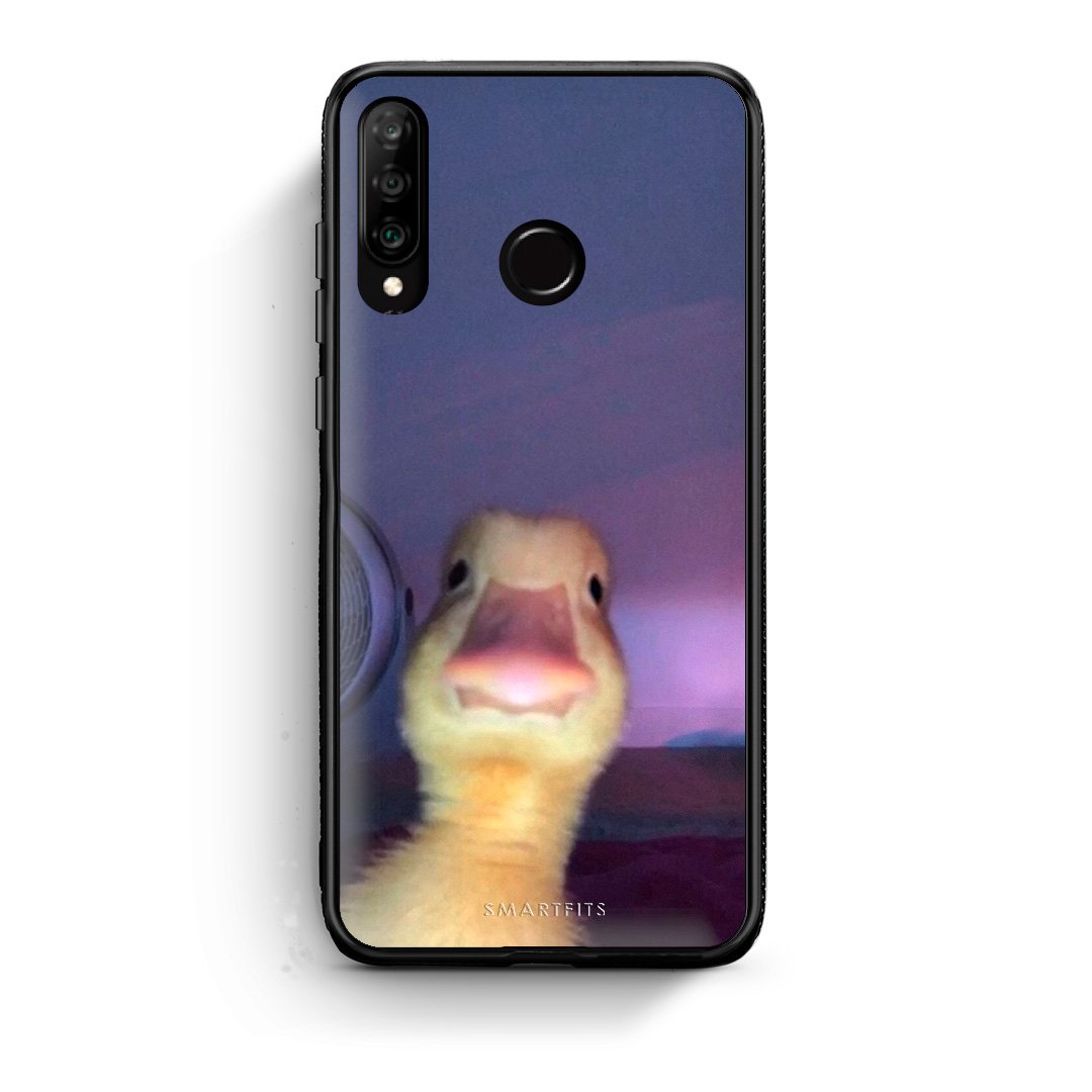Huawei P30 Lite Meme Duck θήκη από τη Smartfits με σχέδιο στο πίσω μέρος και μαύρο περίβλημα | Smartphone case with colorful back and black bezels by Smartfits