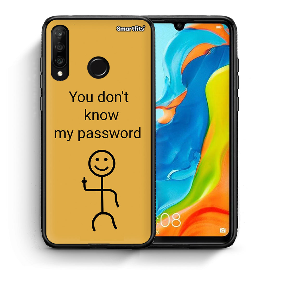 Θήκη Huawei P30 Lite My Password από τη Smartfits με σχέδιο στο πίσω μέρος και μαύρο περίβλημα | Huawei P30 Lite My Password case with colorful back and black bezels