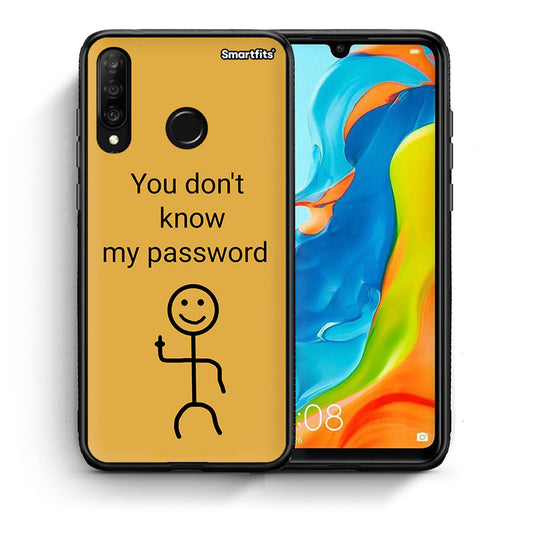 Θήκη Huawei P30 Lite My Password από τη Smartfits με σχέδιο στο πίσω μέρος και μαύρο περίβλημα | Huawei P30 Lite My Password case with colorful back and black bezels
