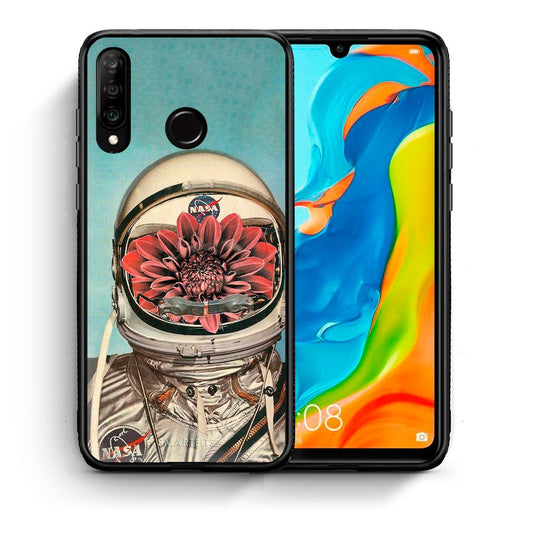 Θήκη Huawei P30 Lite Nasa Bloom από τη Smartfits με σχέδιο στο πίσω μέρος και μαύρο περίβλημα | Huawei P30 Lite Nasa Bloom case with colorful back and black bezels