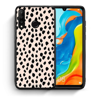 Θήκη Huawei P30 Lite New Polka Dots από τη Smartfits με σχέδιο στο πίσω μέρος και μαύρο περίβλημα | Huawei P30 Lite New Polka Dots case with colorful back and black bezels