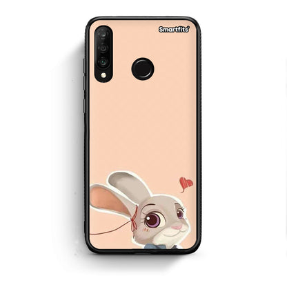 Huawei P30 Lite Nick Wilde And Judy Hopps Love 2 θήκη από τη Smartfits με σχέδιο στο πίσω μέρος και μαύρο περίβλημα | Smartphone case with colorful back and black bezels by Smartfits