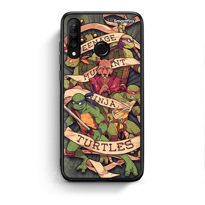 Huawei P30 Lite Ninja Turtles θήκη από τη Smartfits με σχέδιο στο πίσω μέρος και μαύρο περίβλημα | Smartphone case with colorful back and black bezels by Smartfits